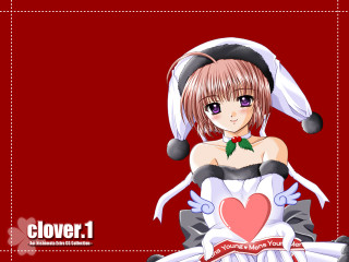 Girl heart santa hat christmas - white background free wallpaper for desktop