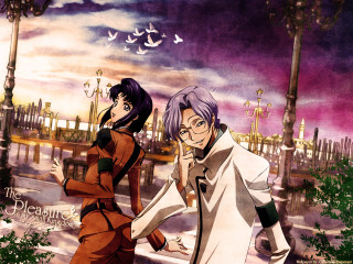 Couple fence building clock orphism - orphism free wallpaper