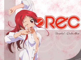 Girl redhair whiteshirt redwhite background - white background free wallpaper