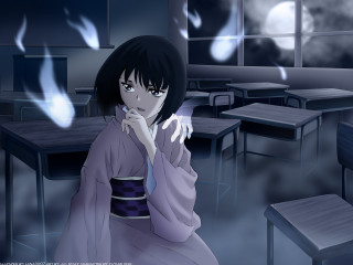 Kimono woman night classroom ghost - a classroom free wallpaper