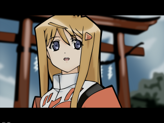 Blonde anime girl blue eyes - hat free wallpaper for desktop