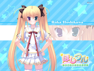 Anime girl blonde hair star - chizuko yoshida free wallpaper