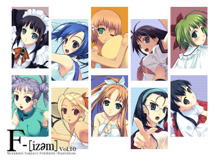 Anime group mosaic yayoi style - mosaic free wallpaper