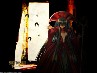 Red dress hat birds vampire - a window in the background free wallpaper