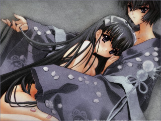 Ai mitsu anime couple kimono - their eye free wallpaper for desktop