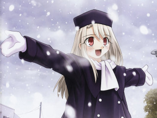 Graduation woman pointing snow colorized - free christmas wallpaper