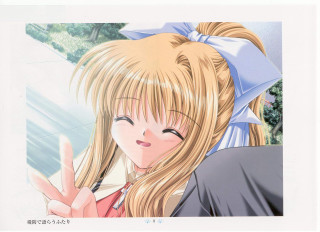 Blonde girl peace sign blue - the peace sign free wallpaper