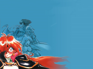 Cartoon redhair blackoutfit redcape bluebackground - a red hair free wallpaper