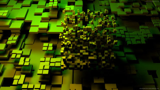 Green yellow abstract background tree - volumetric lighting free wallpaper