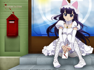 Girl white dress sitting stairs - magical free wallpaper