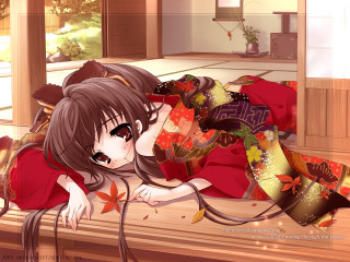 Woman reddress hat bed anime - a red blanket free wallpaper