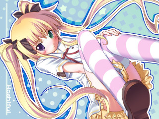 Anime girl blonde hair bow 3 - hint of yayoi kasuma free wallpaper for desktop