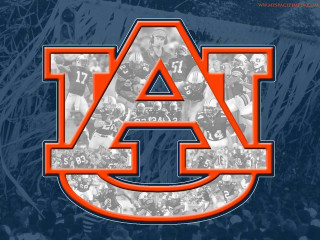 Auburn football collage blue background - free seasons wallpaper for desktop
