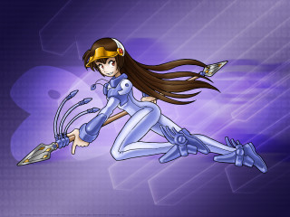 Alice cybernetic flying broom helmet - her head and a sword free wallpaper