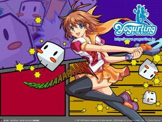 Girl sword dices cartoon Christmas - aya goda free wallpaper