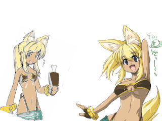 Neogeo wolfgirl bikinidesign blondeblueeyes foxears - the other holding free wallpaper