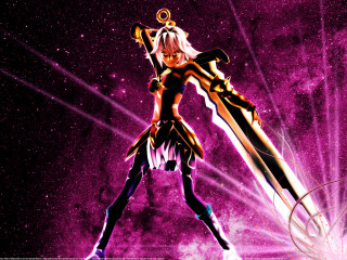 Woman purple space sword star - a purple light free wallpaper
