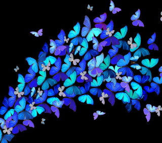 Blue butterflies flying air black 2 - the air together free wallpaper for tablet