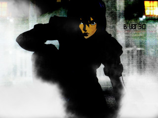 Eizan kikukawa ghost cyberpunk lyco - a yellow face free wallpaper