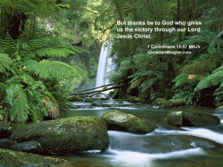 Waterfall bible verse victory lord - a bible verse free wallpaper