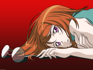 Woman magnifying glass red background - a red background behind her free wallpaper