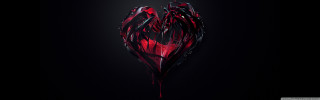 Heart shaped red light black - object free wallpaper