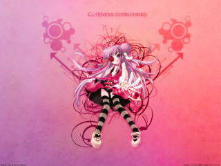 Girl longhair blackwhite stockings pinkbackground - a pink background free wallpaper