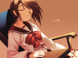 Girl sitting closed eyes school - her lap free wallpaper