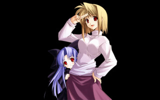 Arcueid brunestud yandere blonde hair - a black background behind them free wallpaper