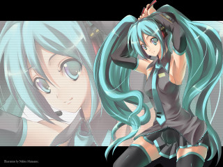 Blue haired girl anime hatsune 2 - long blue hair free wallpaper