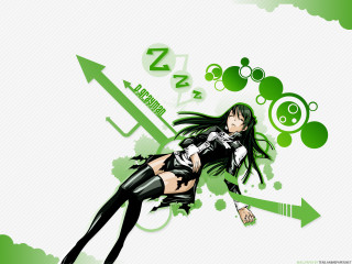 Gothic anime greenhair clock bubbles - a clock in the background free wallpaper