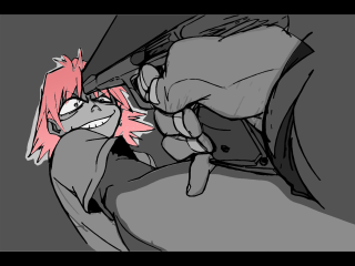 Pink hair knife action comic - action scene free wallpaper for desktop