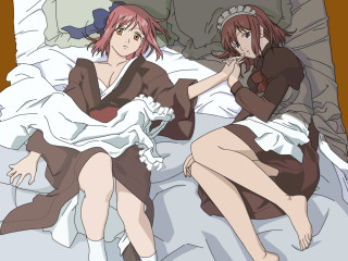 Two anime girls bed pillow - two anime girl free wallpaper for desktop