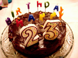 Chocolate cake candles twenty five - a chocolate cake free wallpaper