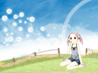 Girl bubbles rainbow hill anime - a hill free wallpaper