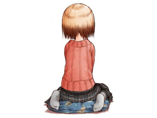 Girl sitting pillow drawing yoshida - her knee free wallpaper