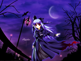 Anime girl purple dress full - a purple dress free wallpaper