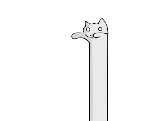 Black white cat pole drawing - a pole free wallpaper