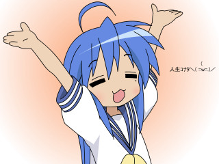 Blue hair manga izumi konata - a yellow tie free wallpaper