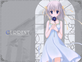 Girl blue dress flower kyoto - a flower in front free wallpaper