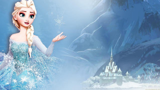 Frozen princess castle snowflakes background - white snow free wallpaper