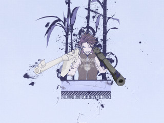 Man gun forest gradient blue - a background of trees free wallpaper