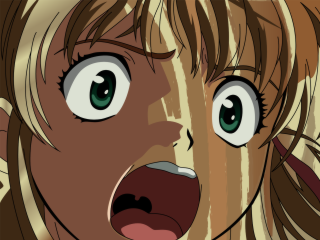 Blonde woman green eyes surprised 2 - expression free wallpaper