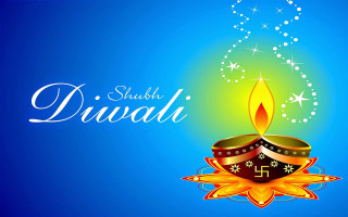 Colorful diwali lit candle blue 2 - light effect free wallpaper