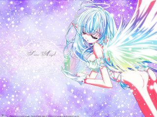 Blue hair angel wings snow - the snow free wallpaper for desktop