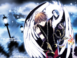 Anime wings sword snowy cross - a snowy background free wallpaper