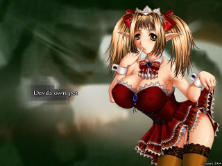 Cartoon girl red dress gothic - a cartoon girl free wallpaper