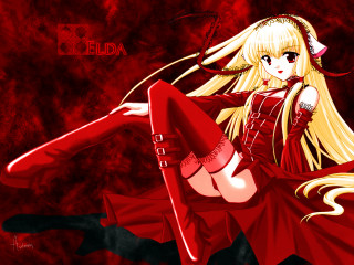 Girl red dress boots dancing - the wind free wallpaper