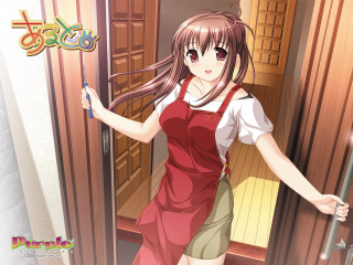 Girl red apron door handle - the other hand free wallpaper