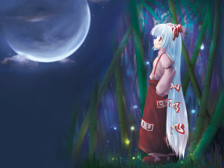 Cartoon forest fullmoon aya goda - a full moon in the sky free wallpaper for desktop